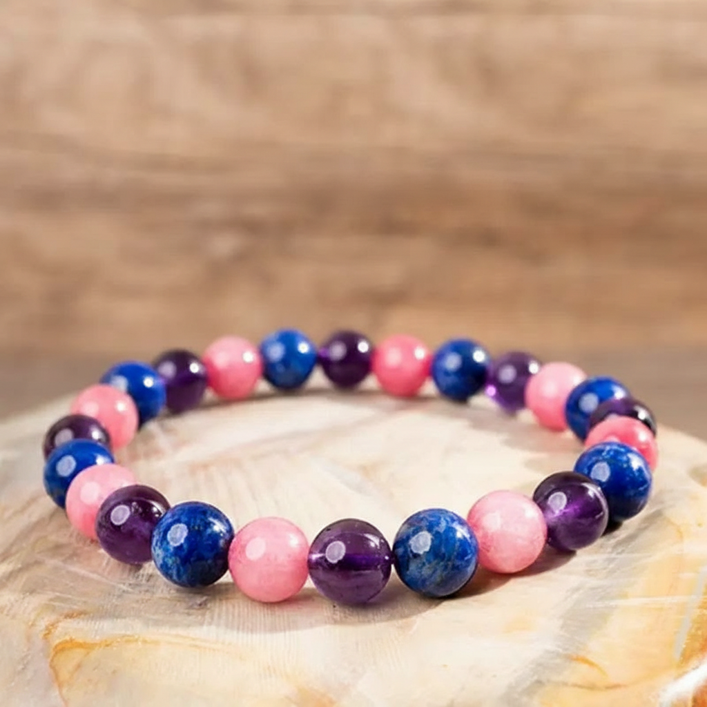 Pride Crystal Beaded Bracelet  LGBTQ Natural Rainbow Gemstones for Love & Support – Unisex Chakra Healing Jewelry Perfect for Pride Month, Daily Wear Parties & Weddings Emotional Balance Empowerment