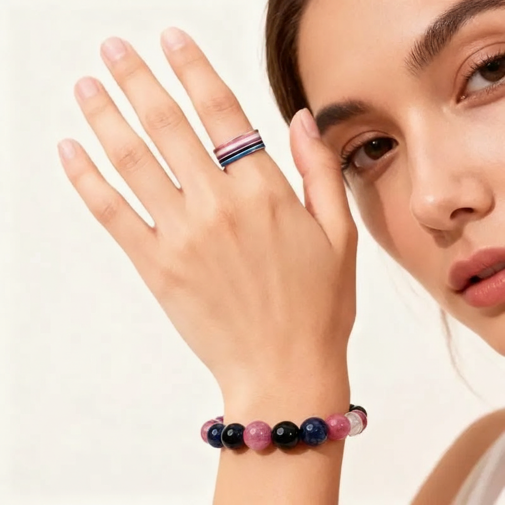 LGBTQ Inspired Rainbow Enamel Pride Band Ring