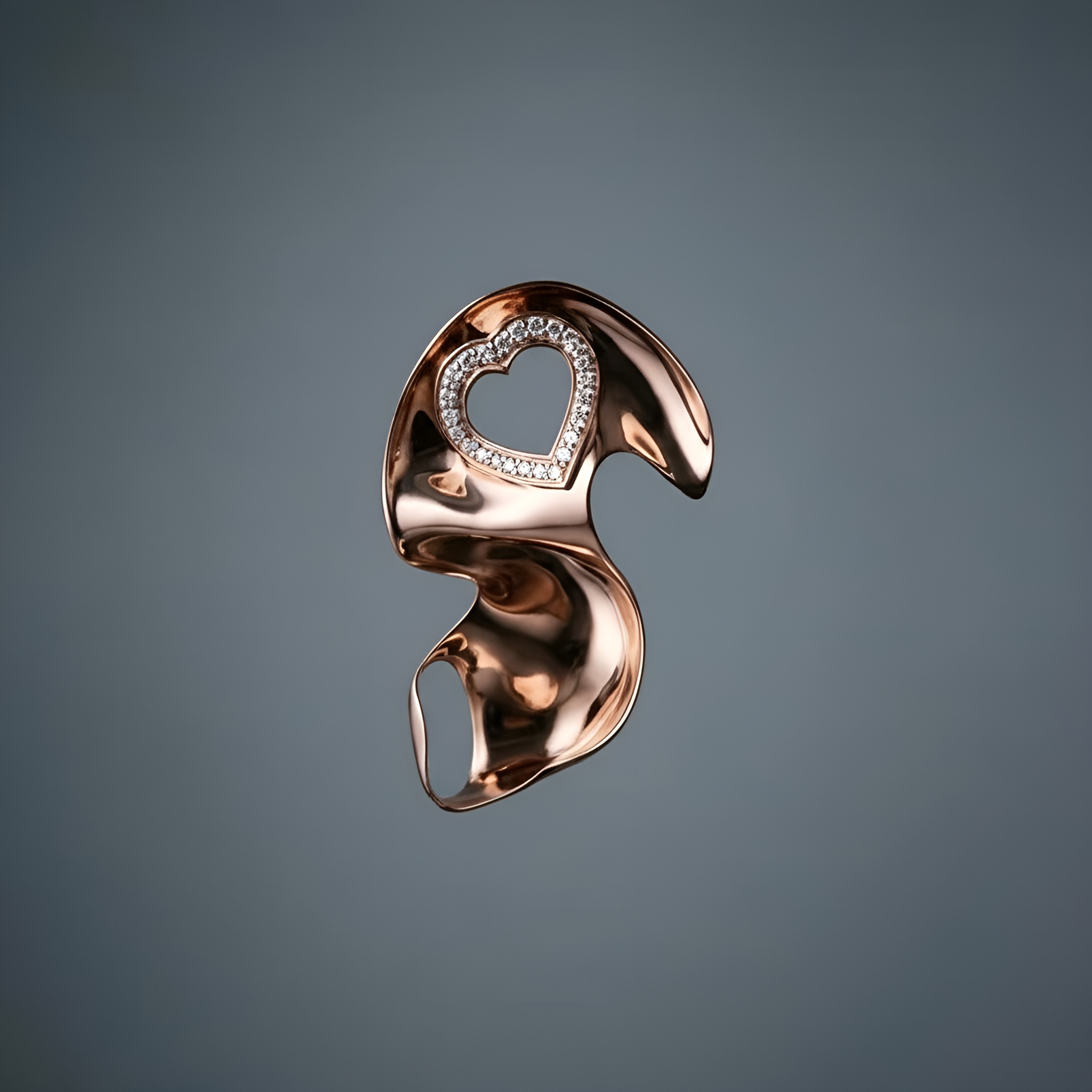 Diamond Halo Sculptural Cuff Statement Jewelry