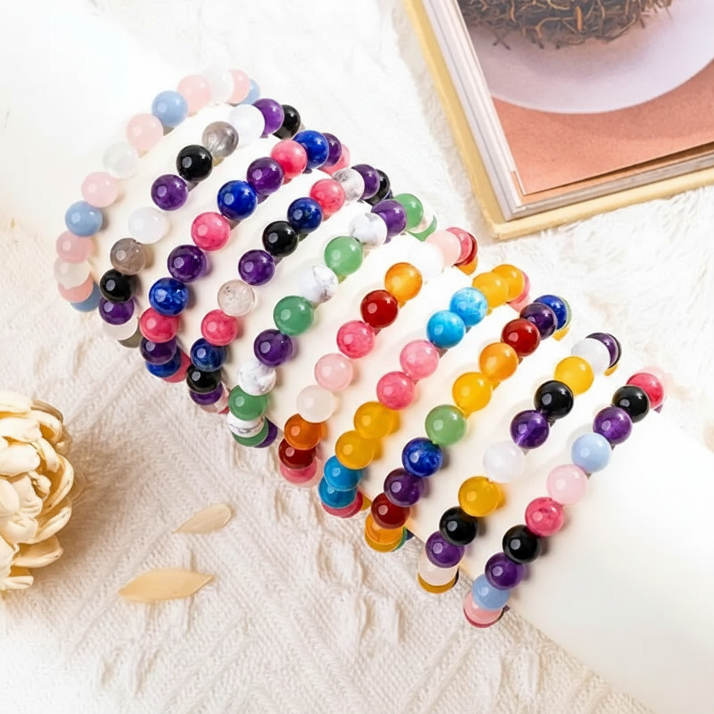 Pride Crystal Beaded Bracelet  LGBTQ Natural Rainbow Gemstones for Love & Support – Unisex Chakra Healing Jewelry Perfect for Pride Month, Daily Wear Parties & Weddings Emotional Balance Empowerment