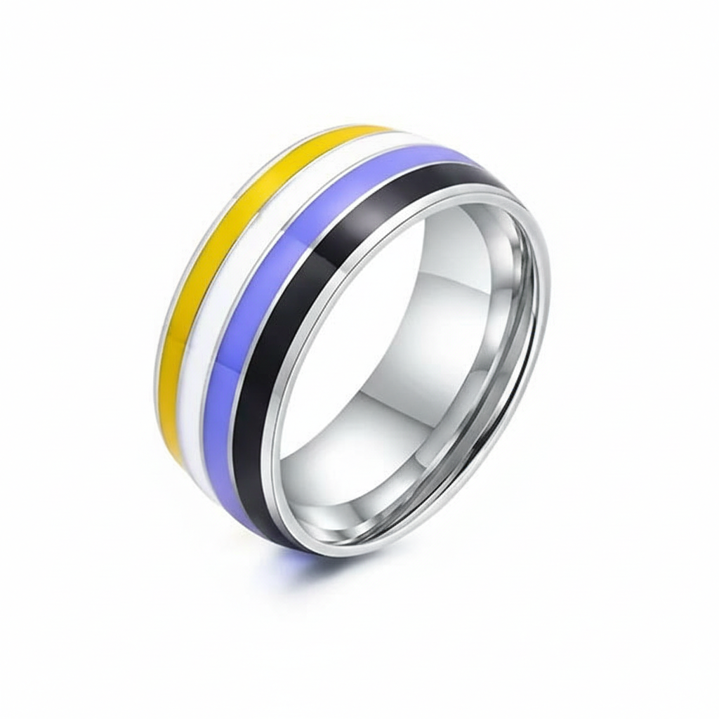 Enamel Rainbow Ring 8mm – LGBTQ+ Pride Band for Men & Women, Party, Daily Wear – Sizes 6-13 – Pride Jewelry, Rainbow Ring, LGBTQ+ Pride Symbol, Colorful Enamel Ring #TikTokShopBlackFriday