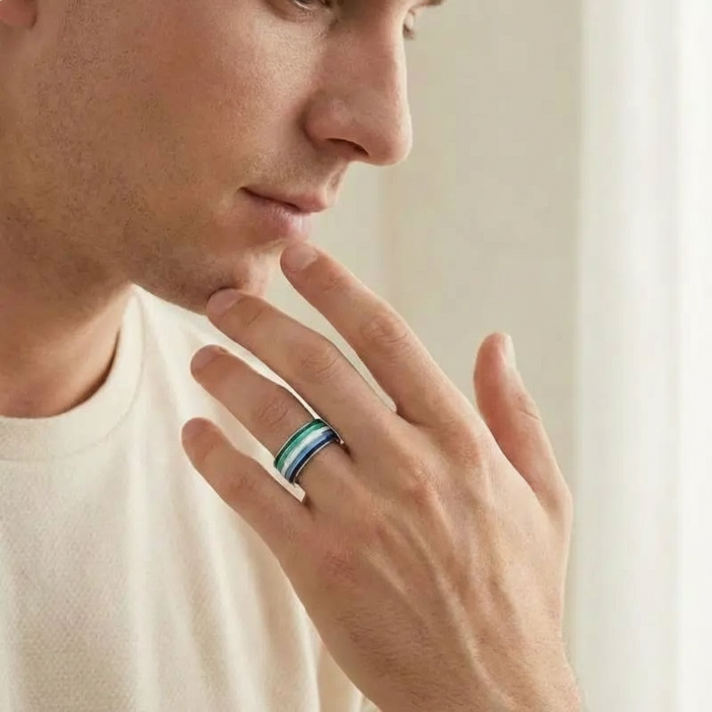 LGBTQ Inspired Rainbow Enamel Pride Band Ring