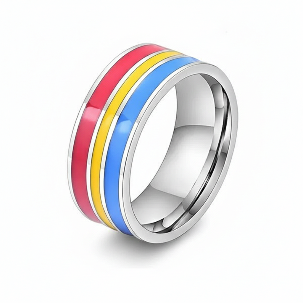 Enamel Rainbow Ring 8mm – LGBTQ+ Pride Band for Men & Women, Party, Daily Wear – Sizes 6-13 – Pride Jewelry, Rainbow Ring, LGBTQ+ Pride Symbol, Colorful Enamel Ring #TikTokShopBlackFriday