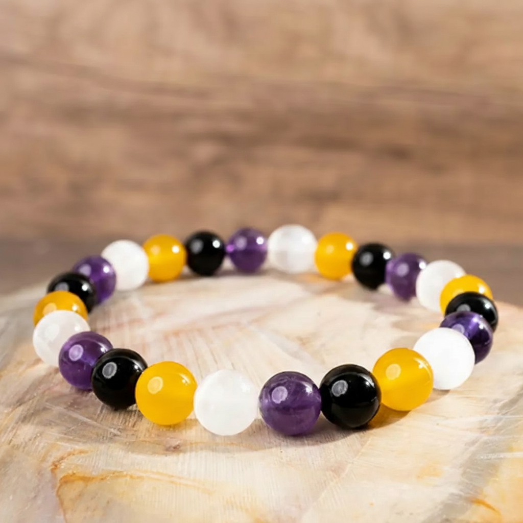 Pride Crystal Beaded Bracelet  LGBTQ Natural Rainbow Gemstones for Love & Support – Unisex Chakra Healing Jewelry Perfect for Pride Month, Daily Wear Parties & Weddings Emotional Balance Empowerment