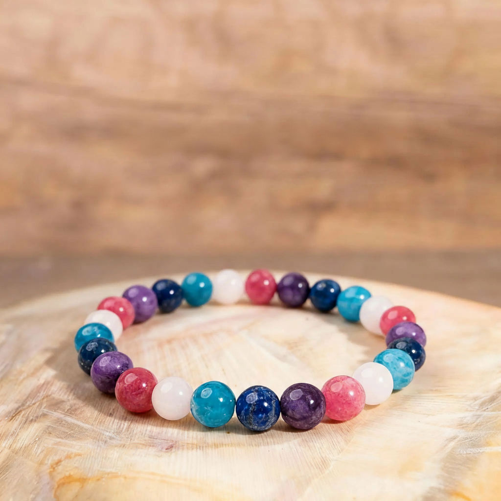 Pride Crystal Beaded Bracelet  LGBTQ Natural Rainbow Gemstones for Love & Support – Unisex Chakra Healing Jewelry Perfect for Pride Month, Daily Wear Parties & Weddings Emotional Balance Empowerment