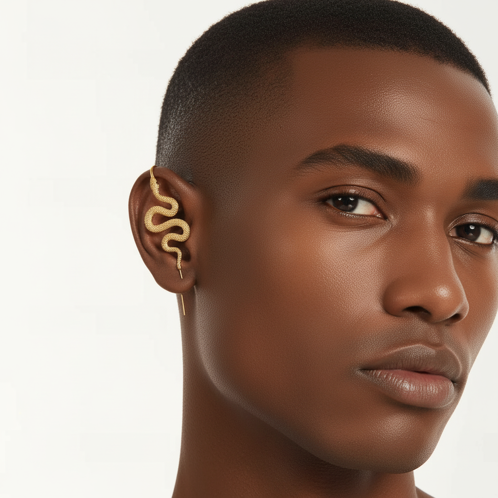 Serpent Hook Earrings With Adjustable Fit And Smooth Finish