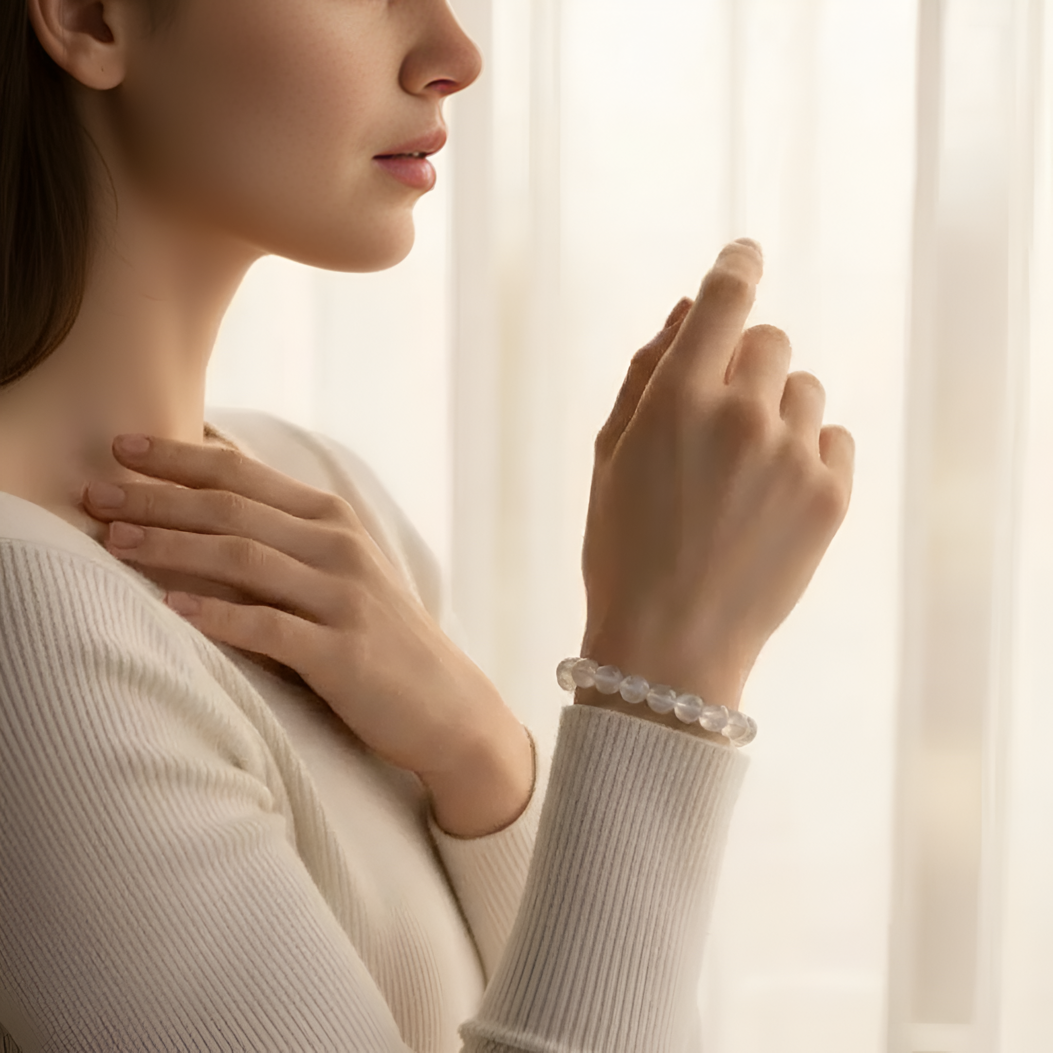 Radiant Rainbow Blue Moonstone Bracelet June Birthstone For Emotional Balance New Beginnings 