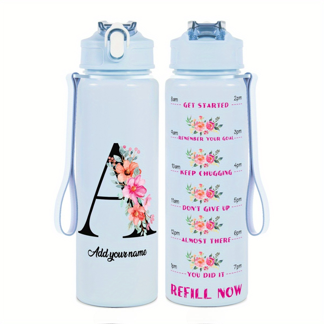 Personalized Water Tracker Bottle With Custom Name