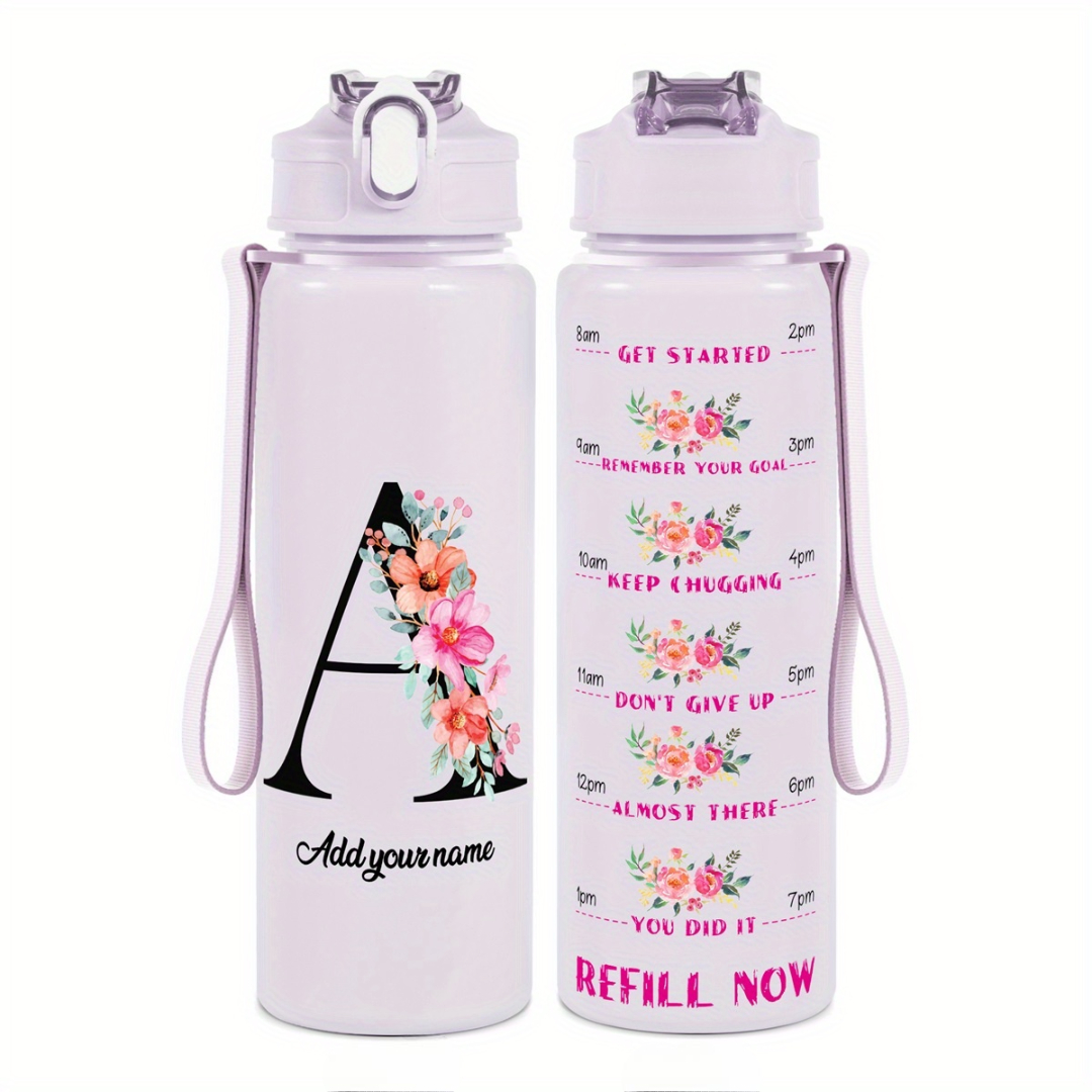 Personalized Water Tracker Bottle With Custom Name