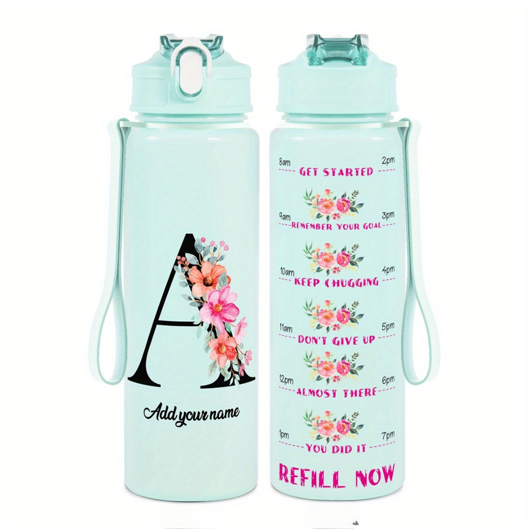 Personalized Water Tracker Bottle With Custom Name
