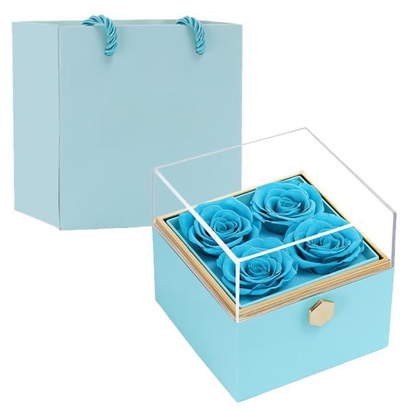 Gift box with rotating eternal rose