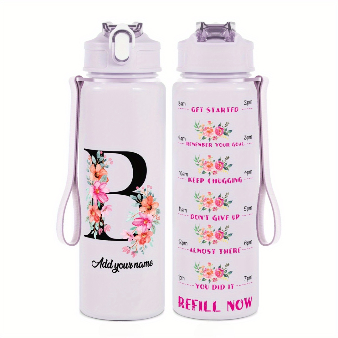 Personalized Water Tracker Bottle With Custom Name