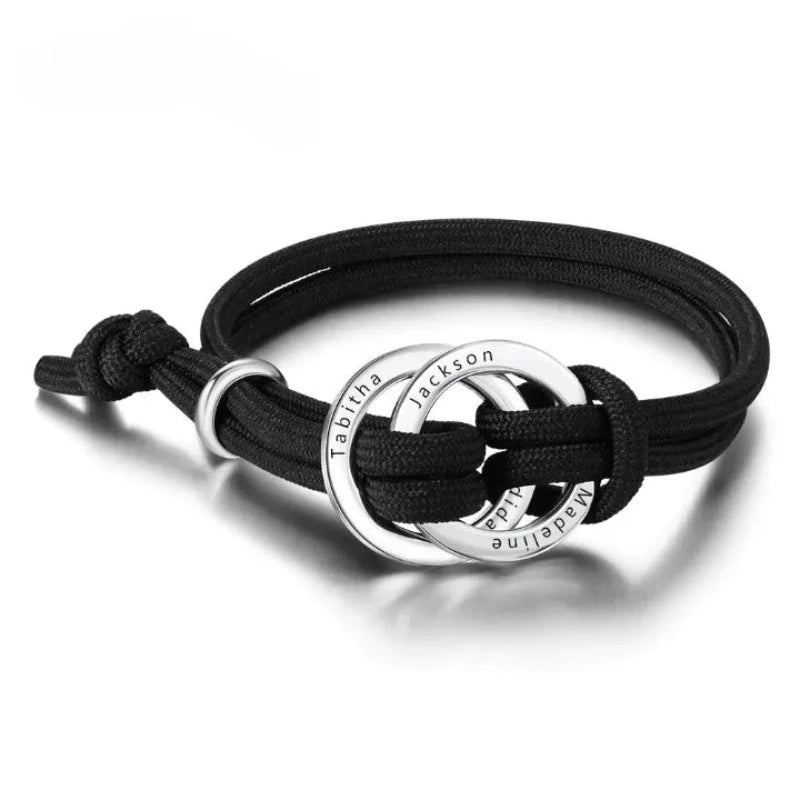 Personalized Circle Engraved 4 Names Bracelets-Florence Scovel
