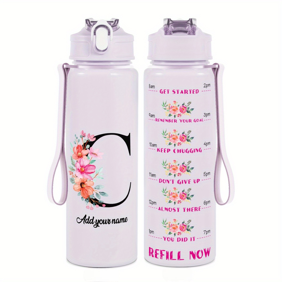 Personalized Water Tracker Bottle With Custom Name
