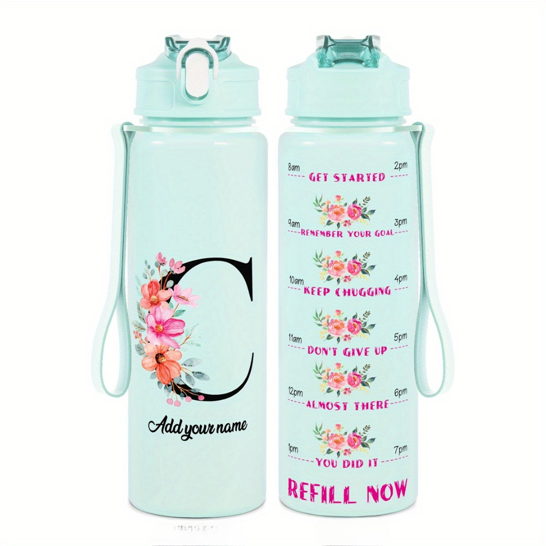 Personalized Water Tracker Bottle With Custom Name