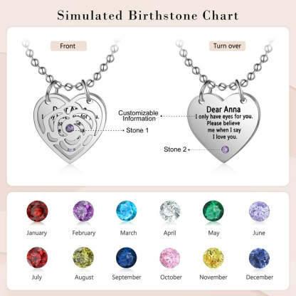 Personalized 2 Birthstone Stainless Steel Necklace-Florence Scovel