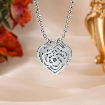 Personalized 2 Birthstone Stainless Steel Necklace-Florence Scovel