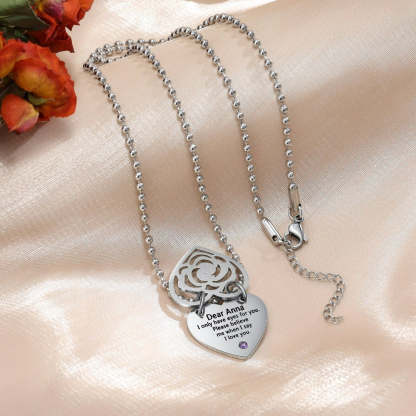 Personalized 2 Birthstone Stainless Steel Necklace-Florence Scovel