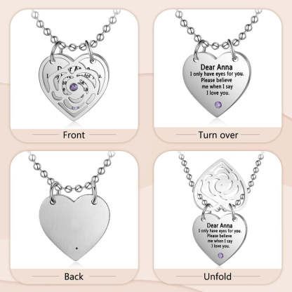 Personalized 2 Birthstone Stainless Steel Necklace-Florence Scovel