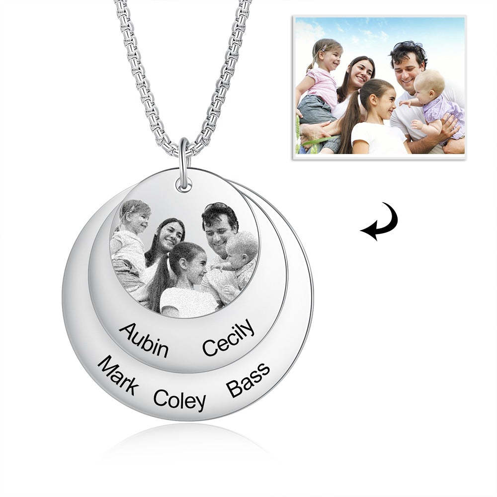 Personalized Engraved Name Necklace With Custom Family Photo-Florence Scovel