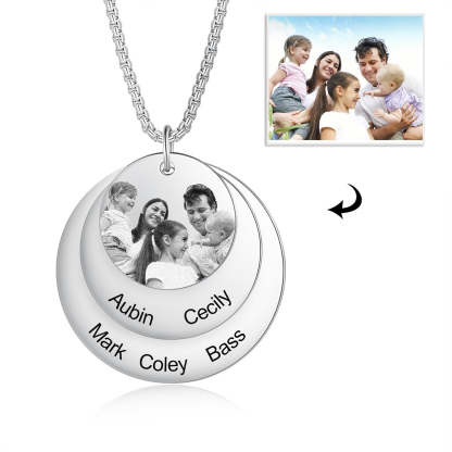 Personalized Engraved Name Necklace With Custom Family Photo-Florence Scovel