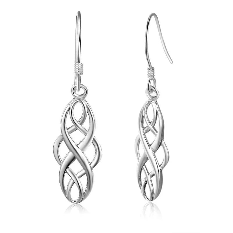 Vintage Hollow Pattern Silver Color Drop Earrings-Florence Scovel