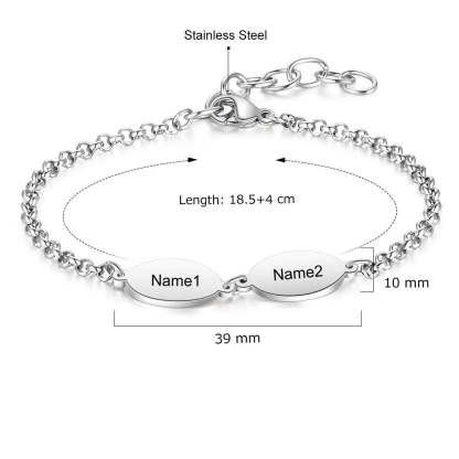 Personalized Oval Design 3 Names Chain Bracelets-Florence Scovel