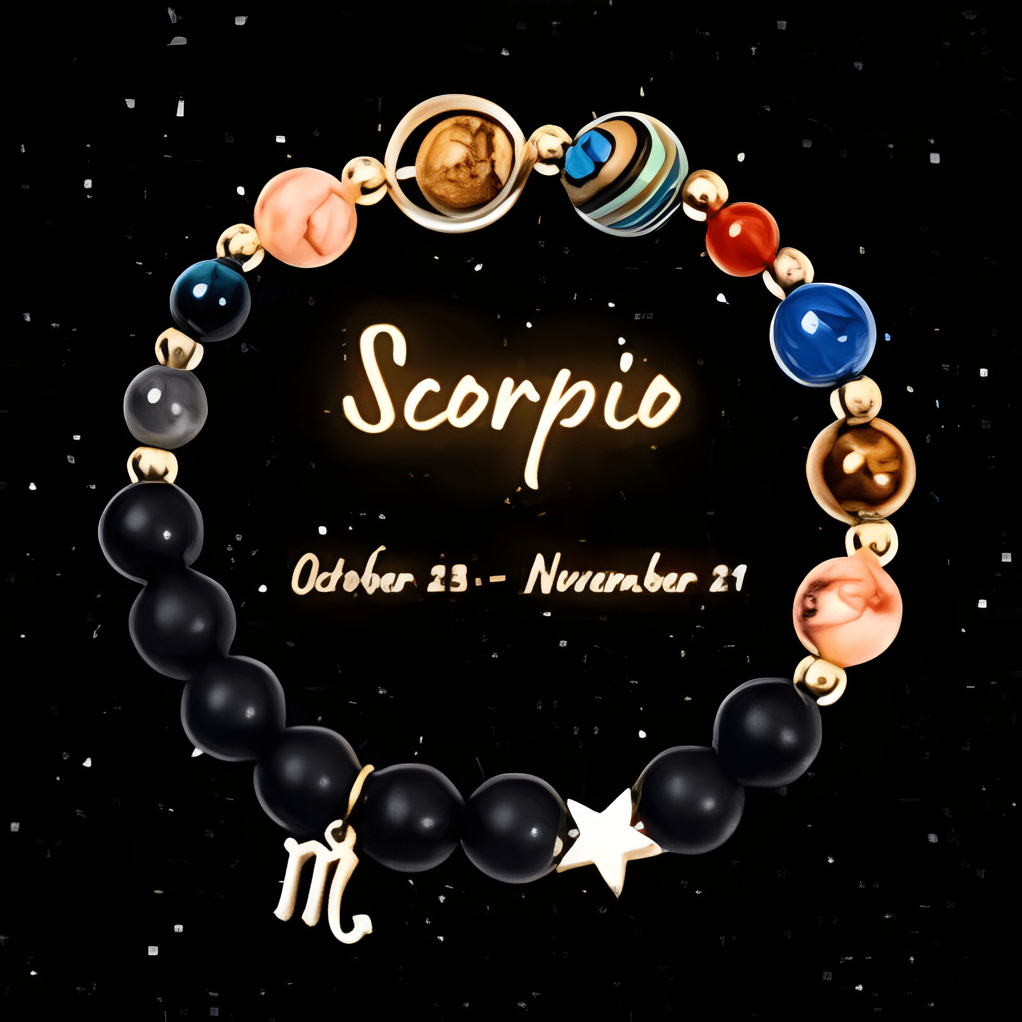 Celestial Zodiac Solar System Charm Bracelet