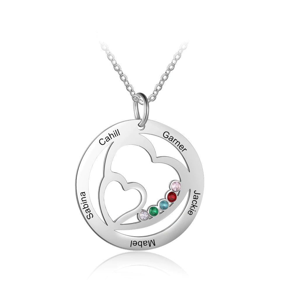 Personalized 5 Stones 5 Names Pendant-Florence Scovel