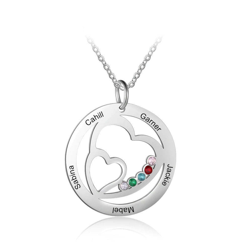 Personalized 5 Stones 5 Names Pendant-Florence Scovel