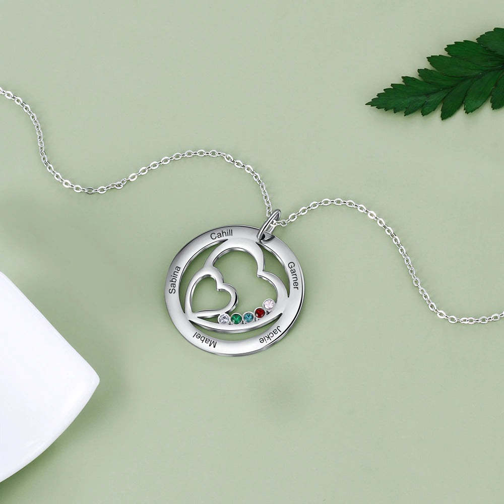 Personalized 5 Stones 5 Names Pendant-Florence Scovel