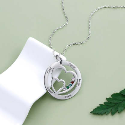Personalized 5 Stones 5 Names Pendant-Florence Scovel