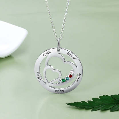 Personalized 5 Stones 5 Names Pendant-Florence Scovel