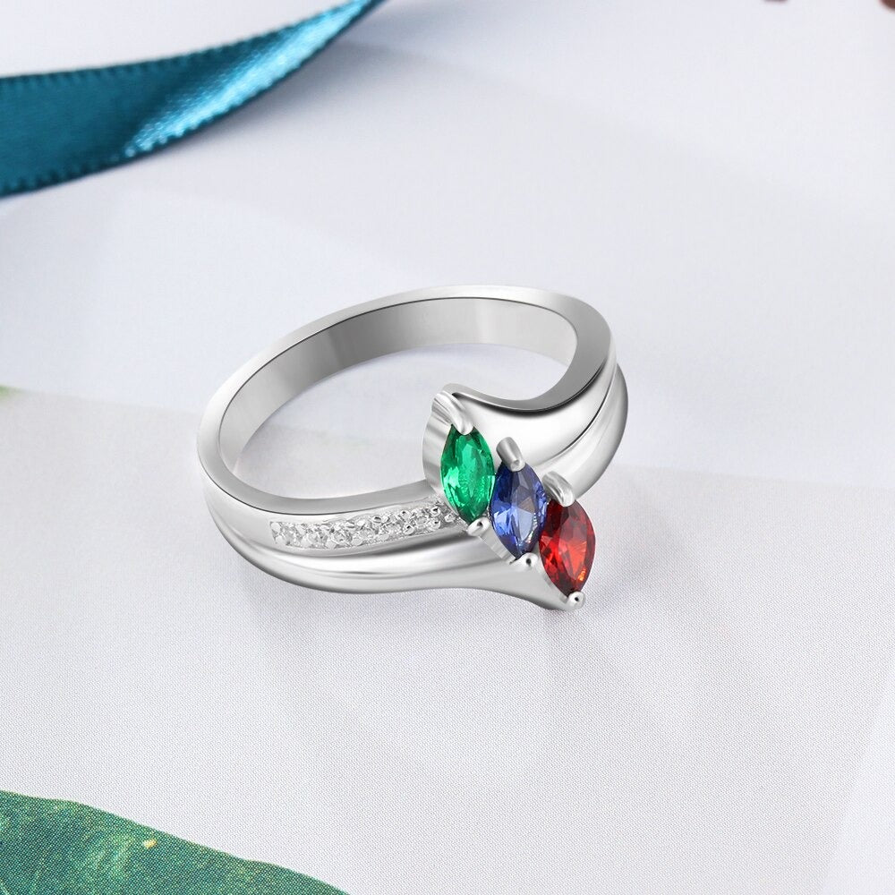Personalized Birthstone Engrave Name Family Ring-Florence Scovel