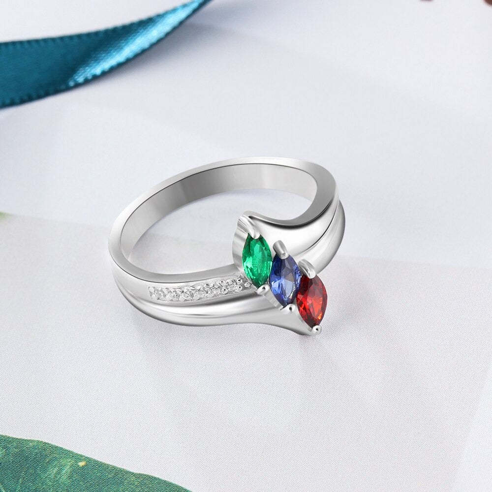 Personalized Birthstone Engrave Name Family Ring-Florence Scovel