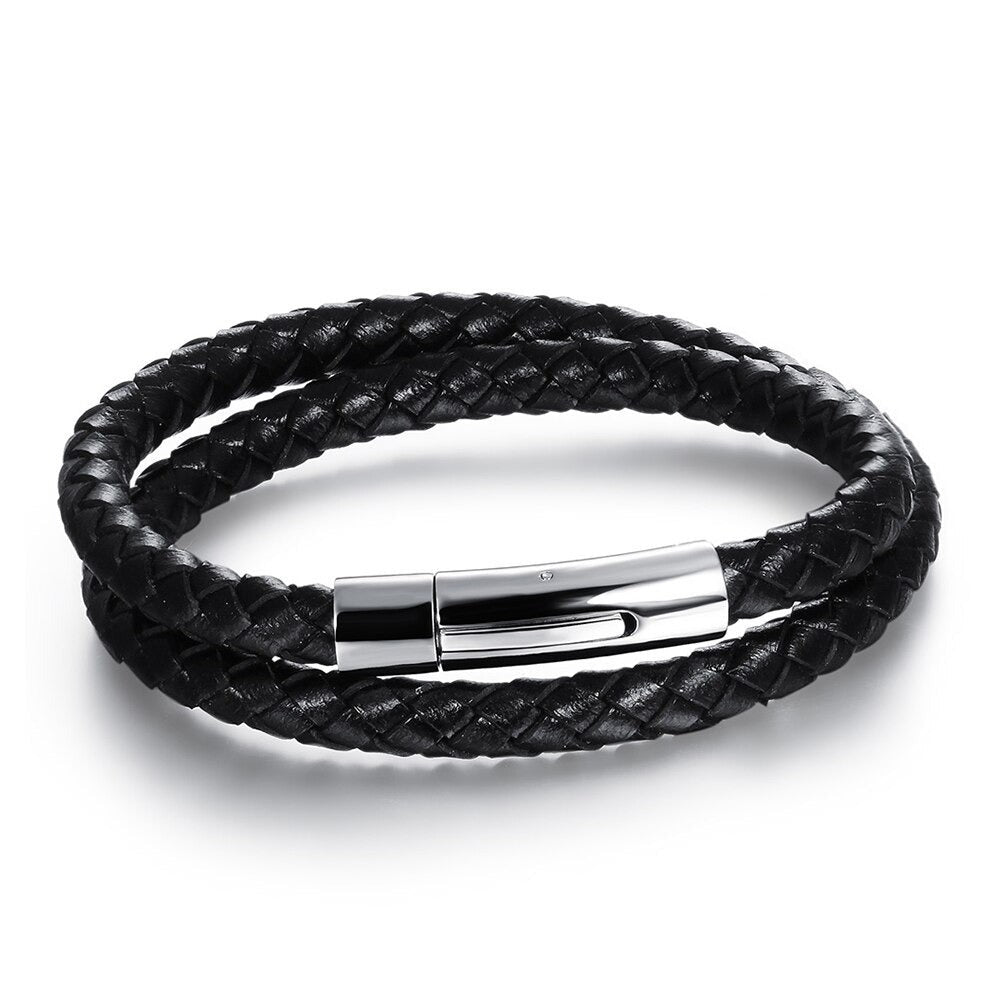 Genuine Leather And Stainless Steel Bracelet-Florence Scovel