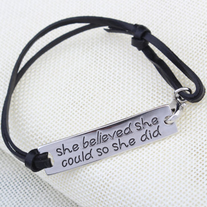 She Believed She Could So She Did Hand Stamped Bracelet - Florence Scovel - 4