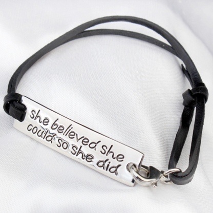 She Believed She Could So She Did Hand Stamped Bracelet - Florence Scovel - 5
