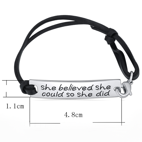 She Believed She Could So She Did Hand Stamped Bracelet - Florence Scovel - 2