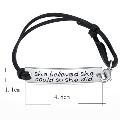 She Believed She Could So She Did Hand Stamped Bracelet - Florence Scovel - 2