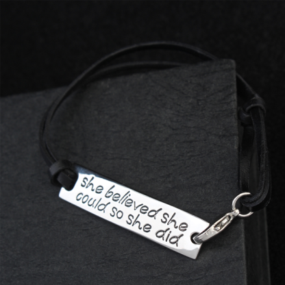 She Believed She Could So She Did Hand Stamped Bracelet - Florence Scovel - 6