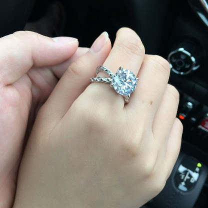Hemp Rope Shape Engagement Rings-Florence Scovel