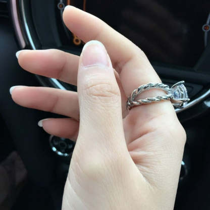 Hemp Rope Shape Engagement Rings-Florence Scovel