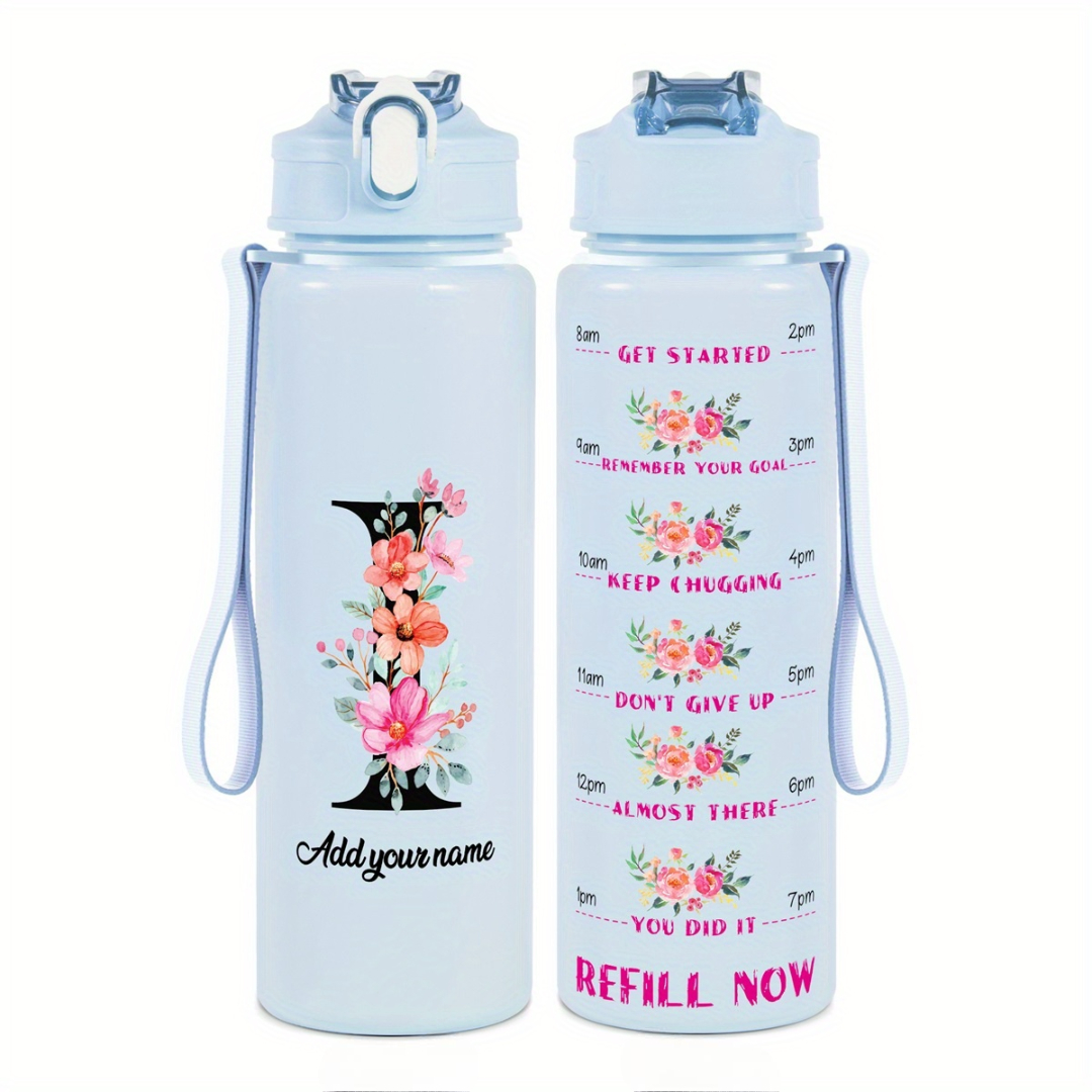 Personalized Water Tracker Bottle With Custom Name