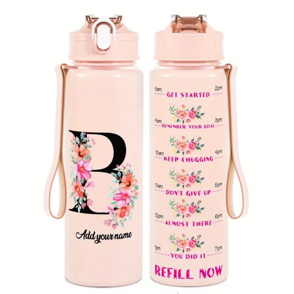 Personalized Water Tracker Bottle With Custom Name