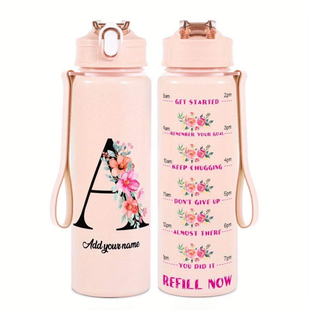 Personalized Water Tracker Bottle With Custom Name