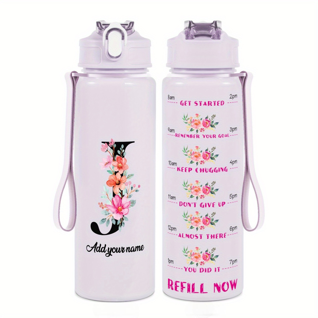 Personalized Water Tracker Bottle With Custom Name