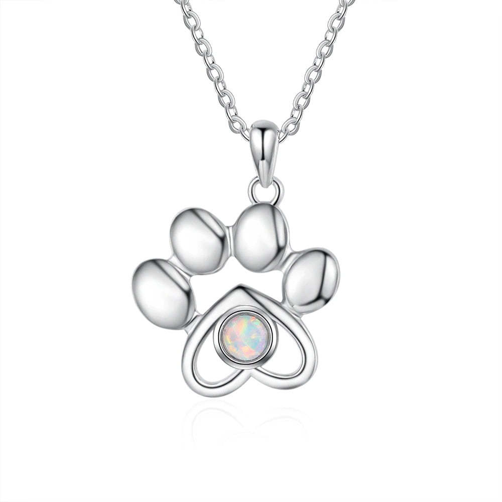 Paw Necklaces for Women With Opal Stone-Florence Scovel
