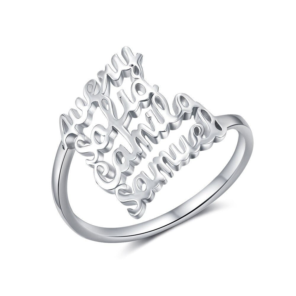 Personalized Family Nameplate Size Ring For Women-Florence Scovel