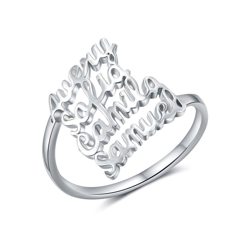 Personalized Family Nameplate Size Ring For Women-Florence Scovel